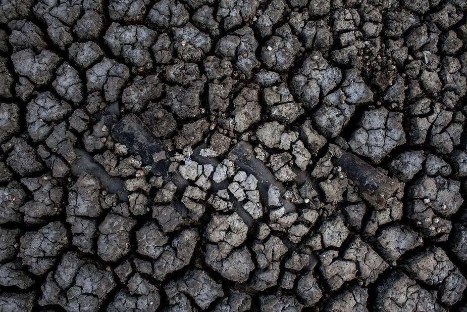 The last traces of water in Puzhal lake, Chennai. Photo by: Palani Kumar/PEP Collective.