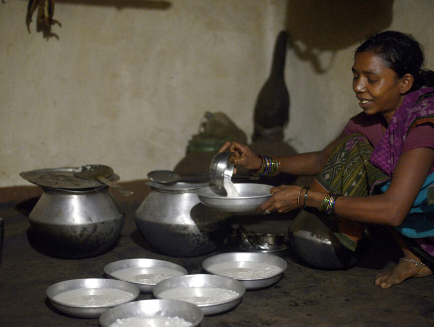 Like many villagers in the Rayagada district of Odisha, Namita* adds water to the rice to increase the quantity of food that she can feed her family. Her family, like most other families from that village, depend on the rice that they get at a subsidised price from the fair price shops. These families carefully plan out their consumption to sustain this rice for a longer time.